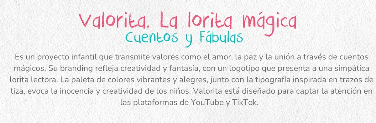 Valorita, la lorita mágica: personaje y canales